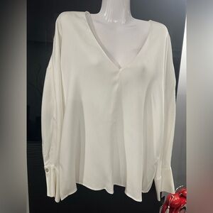 Vince Cream V-Neck Blouse
